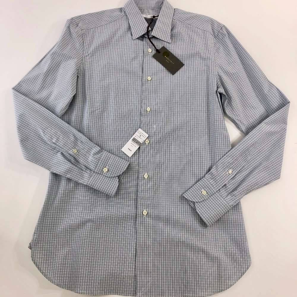 NWT BOGLIOLI micro check shirt